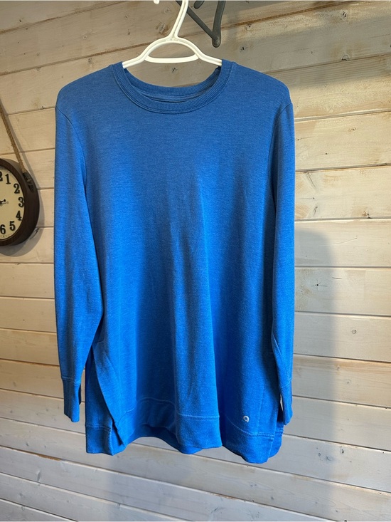 Tops - Hyba | Blue Long Sleeved Relaxed Fit Shirt